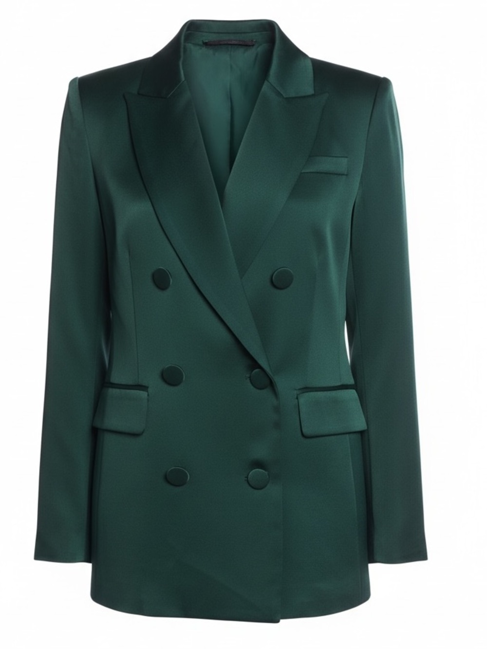 Veronica  Beard Green Satin Double Breasted Blazer (zip in compatible) 4